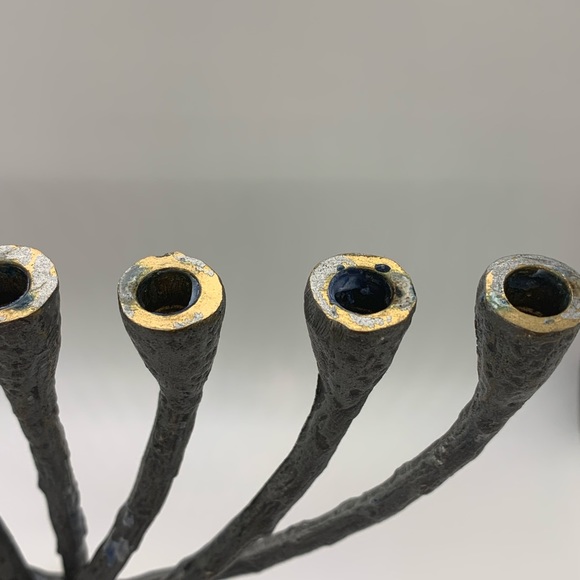 Silver tone Metal TREE OF LIFE MENORAH - Picture 6 of 11